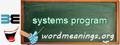 WordMeaning blackboard for systems program